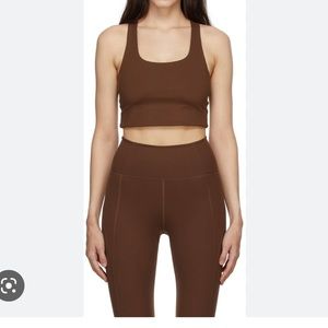 Girlfriend Collective Brown Sports Bra and Legging Set